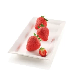 Silikomart Silikon Pasta & Kek Kalıbı Fragole e panna 3D Çilek 