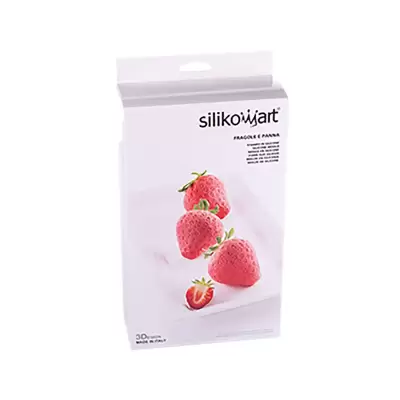 Silikomart Silikon Pasta & Kek Kalıbı Fragole e panna 3D Çilek - 4