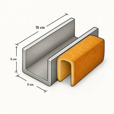 Paslanmaz U Şeklinde Kruvasan Pişirme Kalıbı 5x5x15 cm - 2