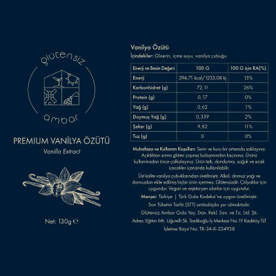Premium Vanilya Özütü 130 gr - 2
